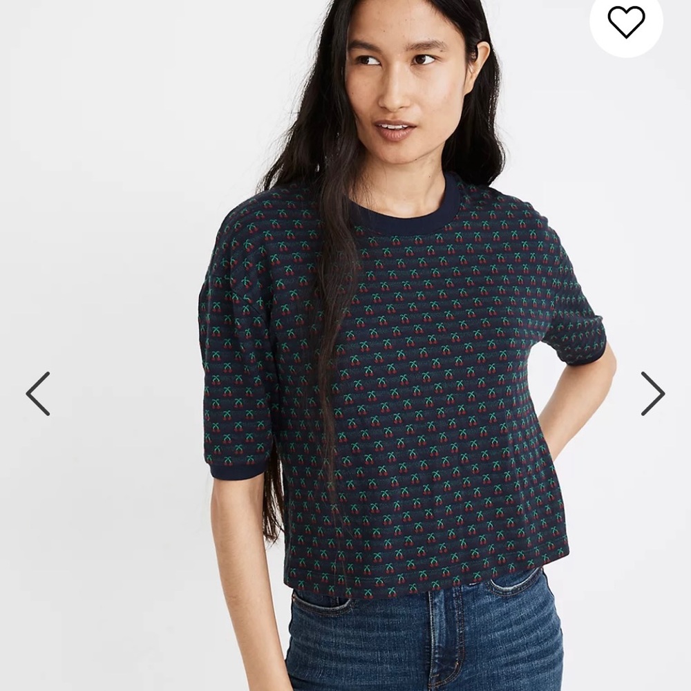 Madewell Cherry Jacquard Top